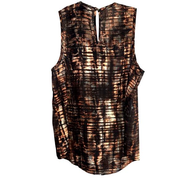 Women's Small Brown Black Lace Sleeveless Top Shirt Blouse Miss Size 4 6 S - Picture 5 of 6